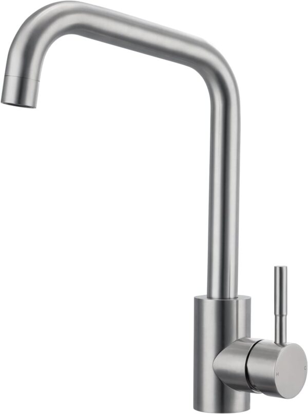 Kitchen Sink Mixer Tap Rectangle 360 Swivel Spout Stainless Steel 1 ...