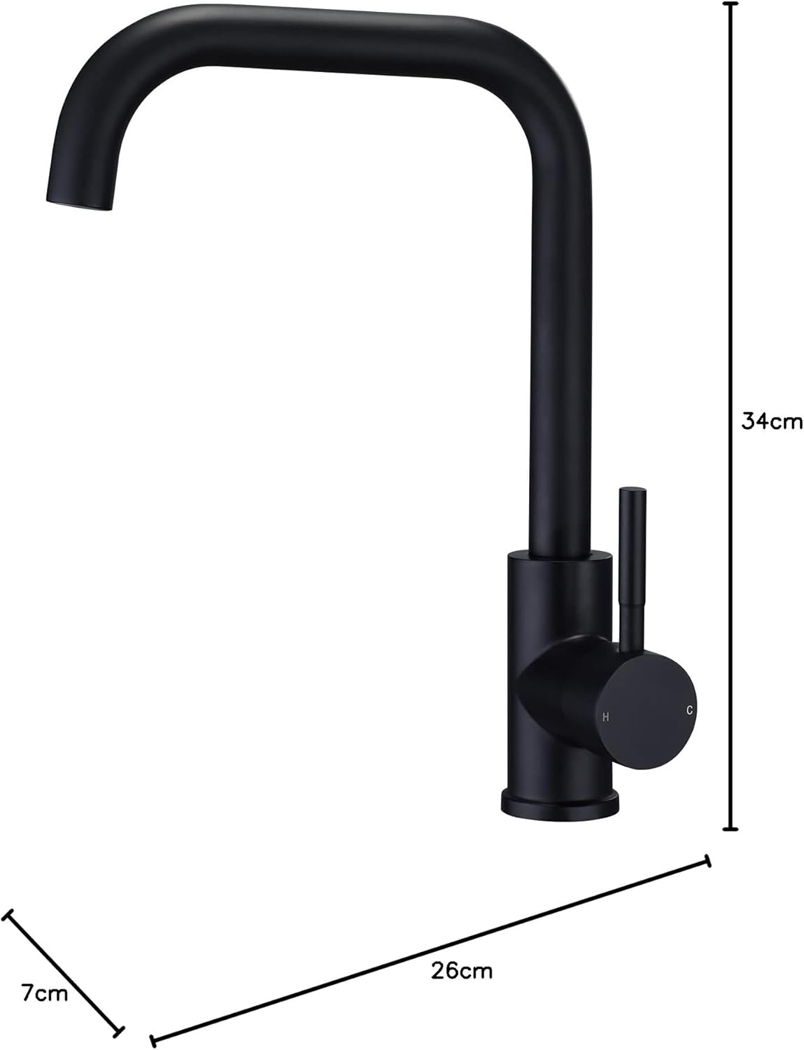 Kitchen Sink Mixer Tap 360 Swivel Spout Monobloc Mixers Faucet Single ...