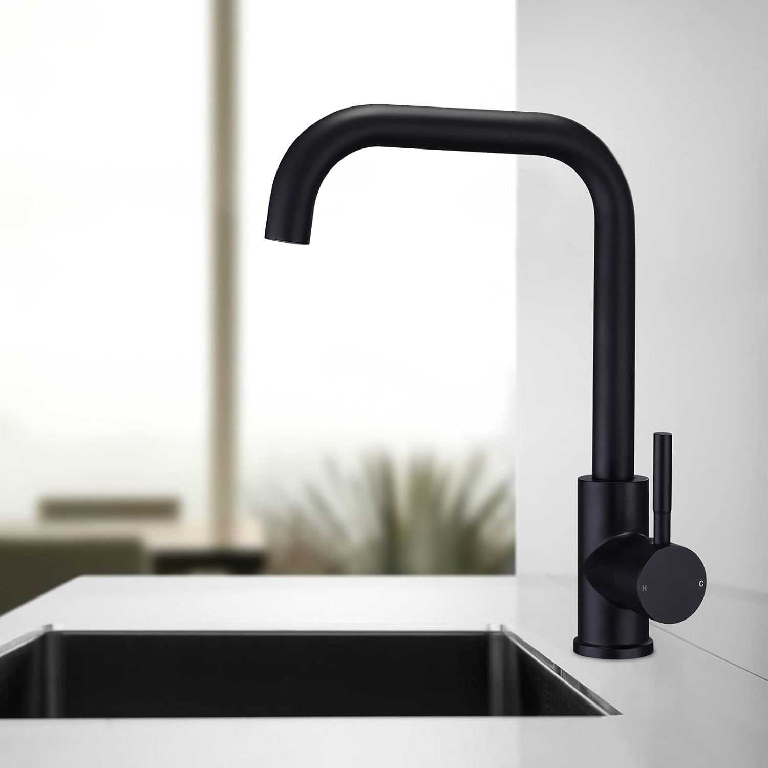 Kitchen Sink Mixer Tap 360 Swivel Spout Monobloc Mixers Faucet Single ...